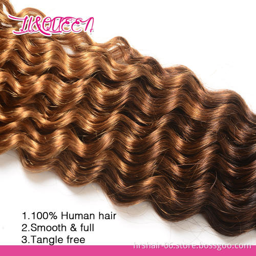 100% Top Quality Ombre Color Hair 10a Three tone Brazilian Hair Deep Wave hair bundles